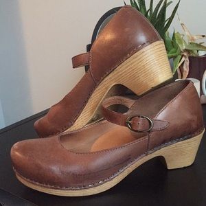 DANSKO Brown Leather Clogs